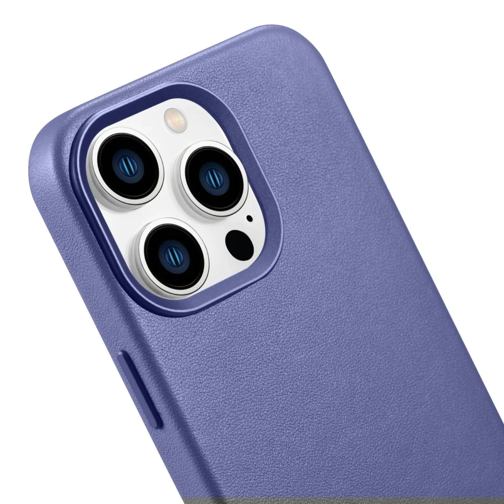 iCarer Case Leather Cover Genuine Leather Case for iPhone 14 Pro Max Light Purple (WMI14220708-LP) (MagSafe Compatible)eng