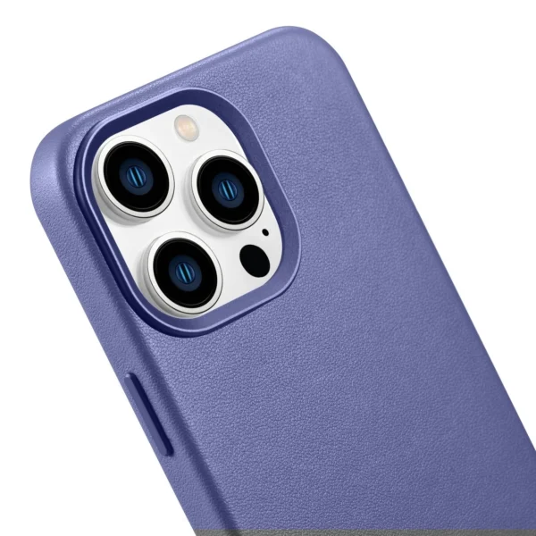 iCarer Case Leather Cover Genuine Leather Case for iPhone 14 Pro Max Light Purple (WMI14220708-LP) (MagSafe Compatible)eng