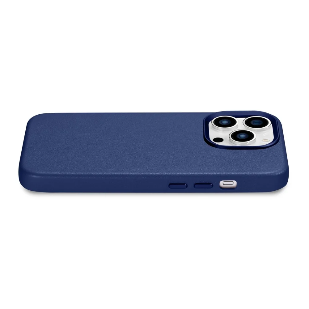 iCarer Case Leather Cover Genuine Leather Case for iPhone 14 Pro Max blue (WMI14220708-BU) (MagSafe compatible)eng
