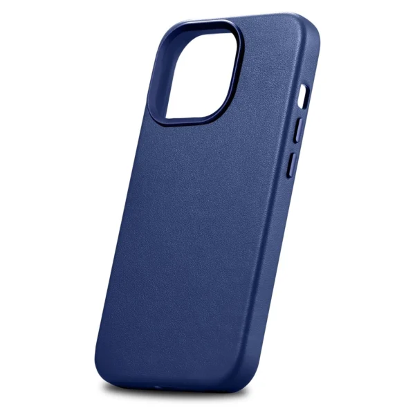 iCarer Case Leather Cover Genuine Leather Case for iPhone 14 Pro Max blue (WMI14220708-BU) (MagSafe compatible)eng