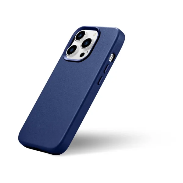 iCarer Case Leather Cover Genuine Leather Case for iPhone 14 Pro Max blue (WMI14220708-BU) (MagSafe compatible)eng