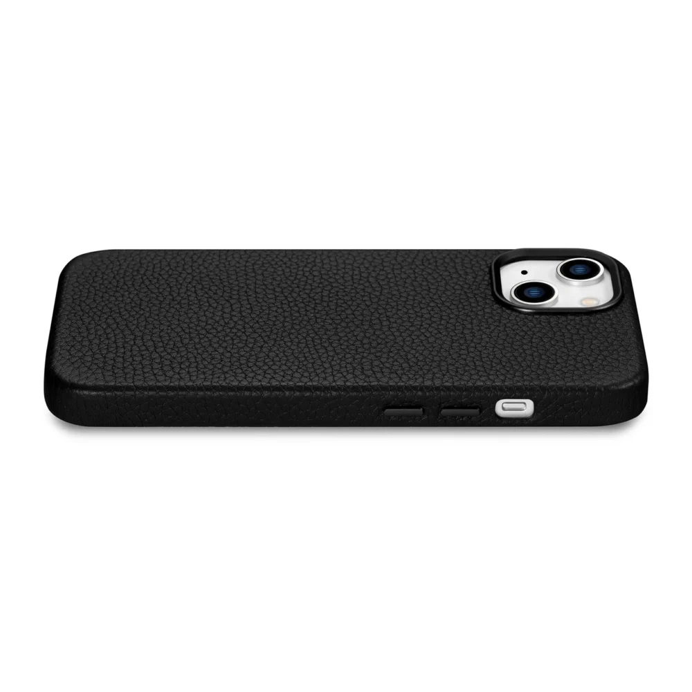 iCarer Litchi Premium Leather Case iPhone 14 Magnetic Leather Case with MagSafe Black (WMI14220709-BK)eng