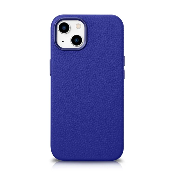 iCarer Litchi Premium Leather Case iPhone 14 Magnetic Leather Case with MagSafe Dark Blue (WMI14220709-DB)eng