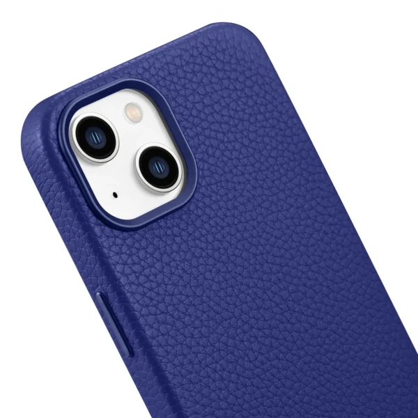 iCarer Litchi Premium Leather Case iPhone 14 Magnetic Leather Case with MagSafe Dark Blue (WMI14220709-DB)eng