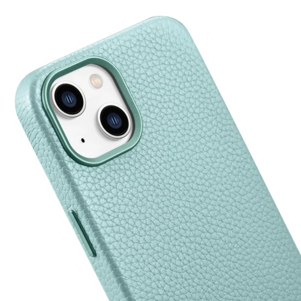 iCarer Litchi Premium Leather Case iPhone 14 Magnetic Leather Case with MagSafe Green (WMI14220709-GN)eng