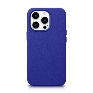 iCarer Litchi Premium Leather Case iPhone 14 Pro Magnetic Leather Case with MagSafe Dark Blue (WMI14220710-DB)eng