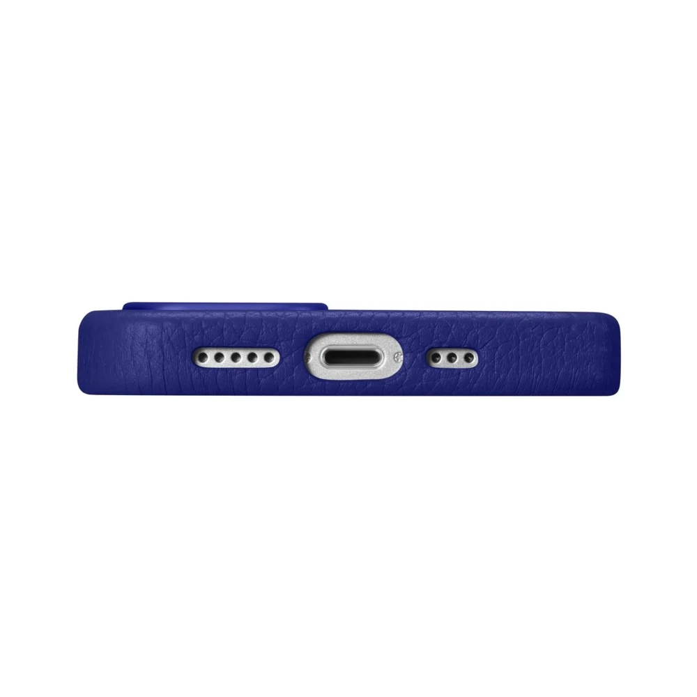 iCarer Litchi Premium Leather Case iPhone 14 Pro Magnetic Leather Case with MagSafe Dark Blue (WMI14220710-DB)eng