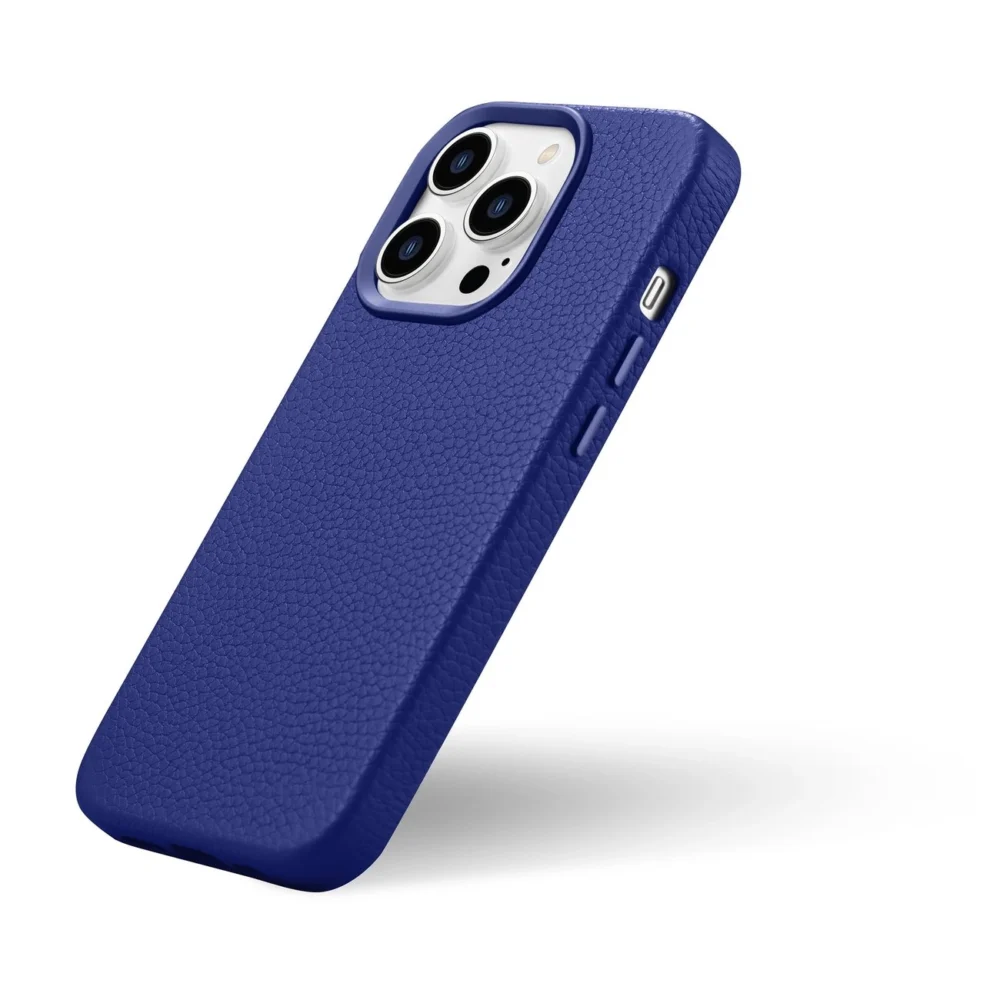 iCarer Litchi Premium Leather Case iPhone 14 Pro Magnetic Leather Case with MagSafe Dark Blue (WMI14220710-DB)eng