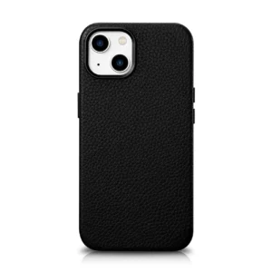 iCarer Litchi Premium Leather Case iPhone 14 Plus Magnetic Leather Case with MagSafe Black (WMI14220711-BK)eng