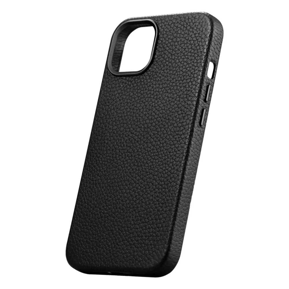 iCarer Litchi Premium Leather Case iPhone 14 Plus Magnetic Leather Case with MagSafe Black (WMI14220711-BK)eng