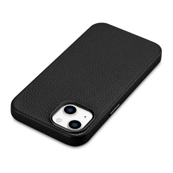 iCarer Litchi Premium Leather Case iPhone 14 Plus Magnetic Leather Case with MagSafe Black (WMI14220711-BK)eng