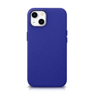iCarer Litchi Premium Leather Case iPhone 14 Plus Magnetic Leather Case with MagSafe Dark Blue (WMI14220711-DB)eng