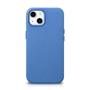 iCarer Litchi Premium Leather Case iPhone 14 Plus Magnetic Leather Case with MagSafe Light Blue (WMI14220711-LB)eng