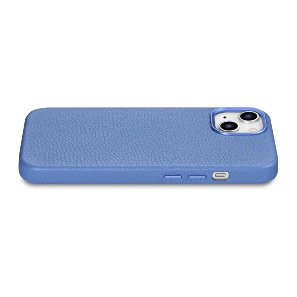 iCarer Litchi Premium Leather Case iPhone 14 Plus Magnetic Leather Case with MagSafe Light Blue (WMI14220711-LB)eng
