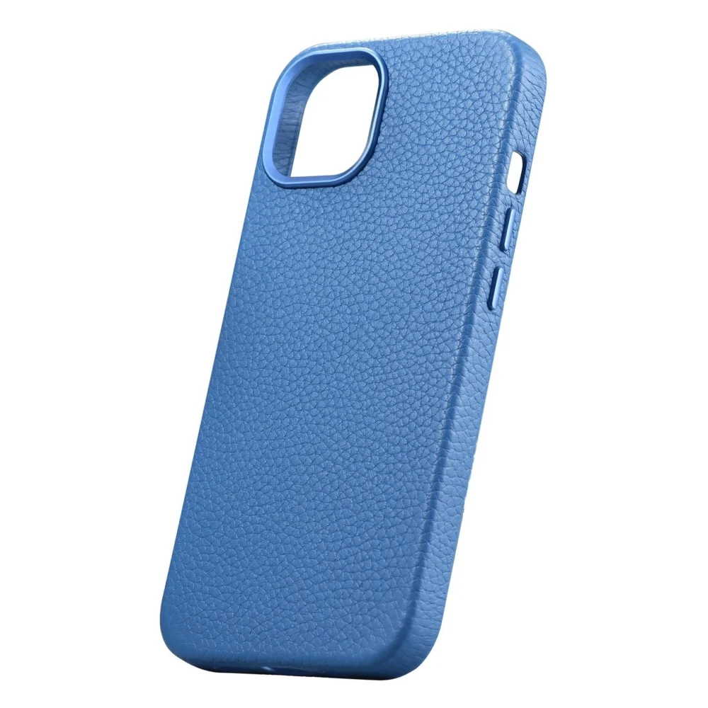 iCarer Litchi Premium Leather Case iPhone 14 Plus Magnetic Leather Case with MagSafe Light Blue (WMI14220711-LB)eng