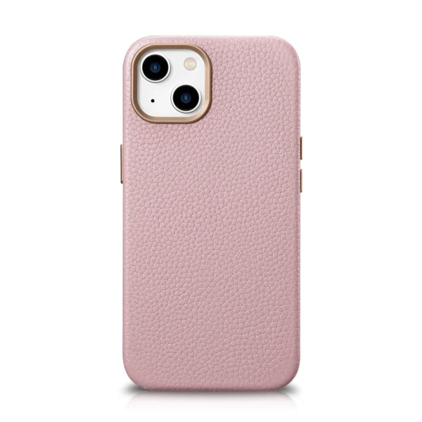 iCarer Litchi Premium Leather Case iPhone 14 Plus Magnetic Leather Case with MagSafe Pink (WMI14220711-PK)eng