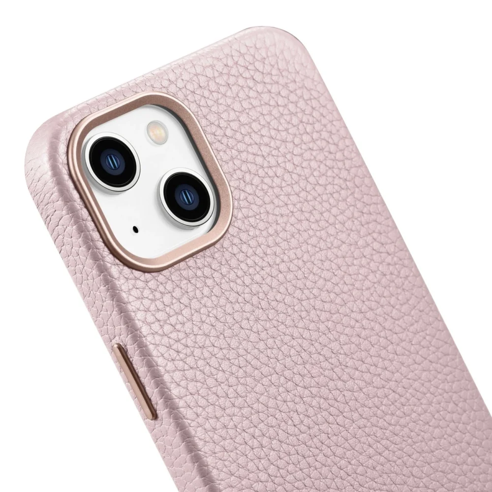 iCarer Litchi Premium Leather Case iPhone 14 Plus Magnetic Leather Case with MagSafe Pink (WMI14220711-PK)eng