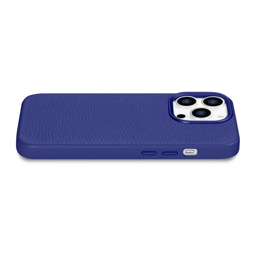 iCarer Litchi Premium Leather Case iPhone 14 Pro Max Magnetic Leather Case with MagSafe Dark Blue (WMI14220712-DB)eng