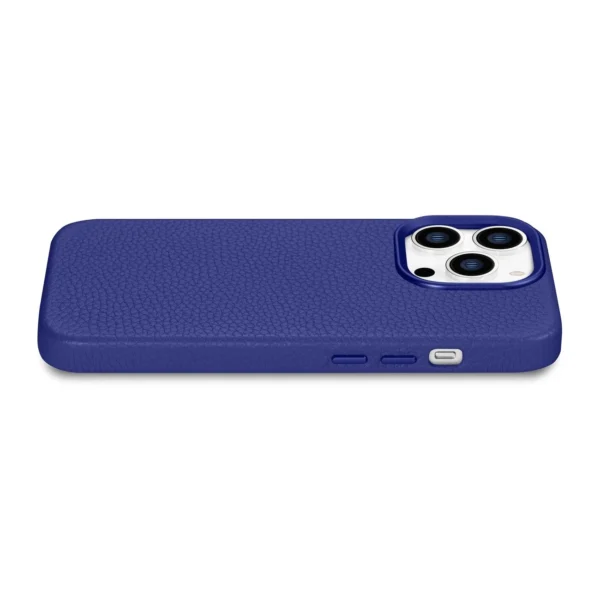 iCarer Litchi Premium Leather Case iPhone 14 Pro Max Magnetic Leather Case with MagSafe Dark Blue (WMI14220712-DB)eng