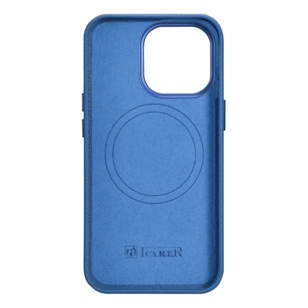 iCarer Litchi Premium Leather Case iPhone 14 Pro Max Magnetic Leather Case with MagSafe Light Blue (WMI14220712-LB)eng