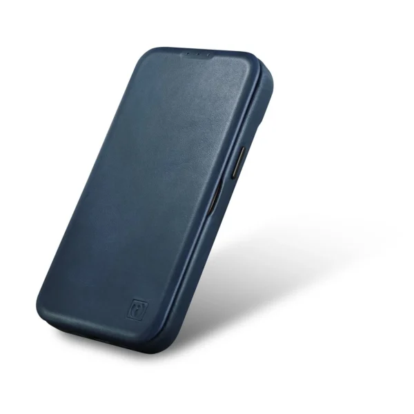 iCarer CE Oil Wax Premium Leather Folio Case iPhone 14 magnetic flip case MagSafe blue (AKI14220705-BU)eng