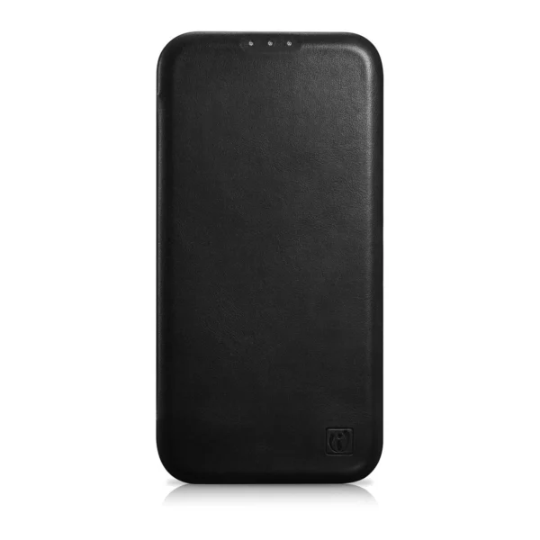 iCarer CE Oil Wax Premium Leather Folio Case Leather Case iPhone 14 Plus Magnetic Flip MagSafe Black (AKI14220707-BK)eng