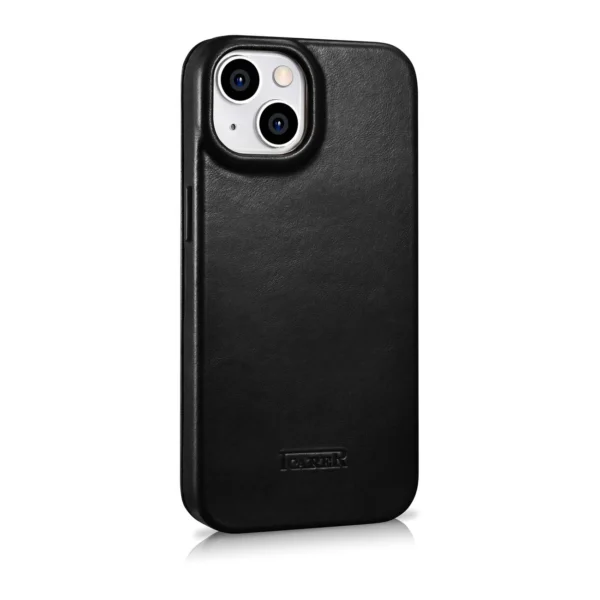 iCarer CE Oil Wax Premium Leather Folio Case Leather Case iPhone 14 Plus Magnetic Flip MagSafe Black (AKI14220707-BK)eng