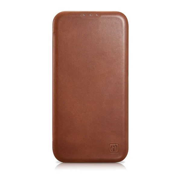 iCarer CE Oil Wax Premium Leather Folio Case iPhone 14 Plus magnetic flip case MagSafe brown (AKI14220707-BN)eng