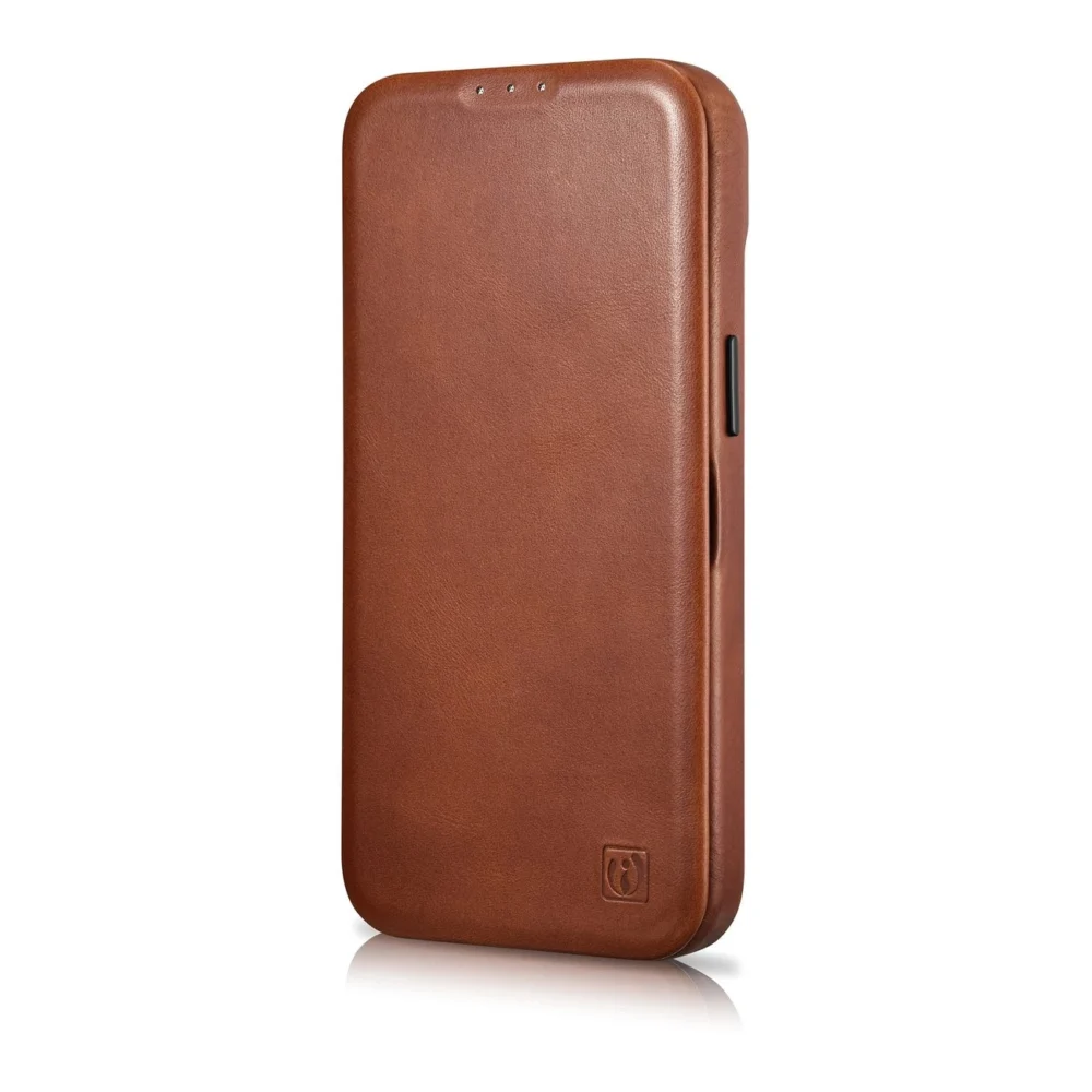 iCarer CE Oil Wax Premium Leather Folio Case iPhone 14 Plus magnetic flip case MagSafe brown (AKI14220707-BN)eng