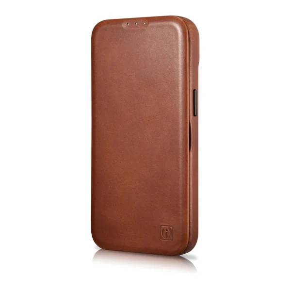 iCarer CE Oil Wax Premium Leather Folio Case iPhone 14 Plus magnetic flip case MagSafe brown (AKI14220707-BN)eng
