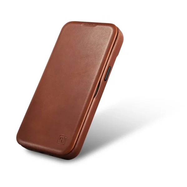 iCarer CE Oil Wax Premium Leather Folio Case iPhone 14 Plus magnetic flip case MagSafe brown (AKI14220707-BN)eng