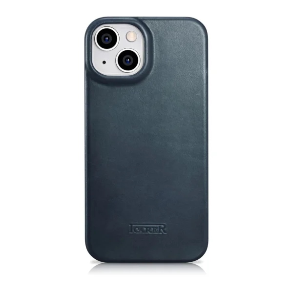 iCarer CE Oil Wax Premium Leather Folio Case iPhone 14 Plus magnetic flip case MagSafe blue (AKI14220707-BU)eng