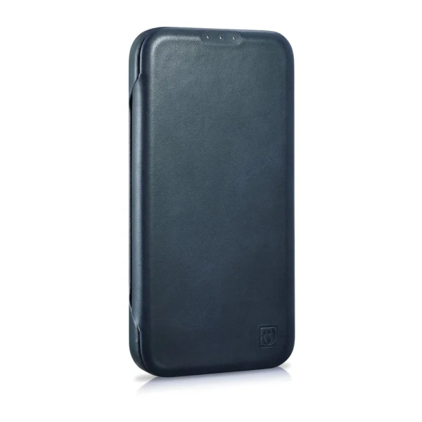 iCarer CE Oil Wax Premium Leather Folio Case iPhone 14 Plus magnetic flip case MagSafe blue (AKI14220707-BU)eng