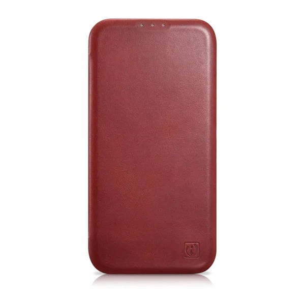 iCarer CE Oil Wax Premium Leather Folio Case iPhone 14 Plus Magnetic Flip Leather Folio Case MagSafe Red (AKI14220707-RD)eng