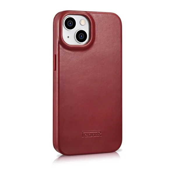 iCarer CE Oil Wax Premium Leather Folio Case iPhone 14 Plus Magnetic Flip Leather Folio Case MagSafe Red (AKI14220707-RD)eng