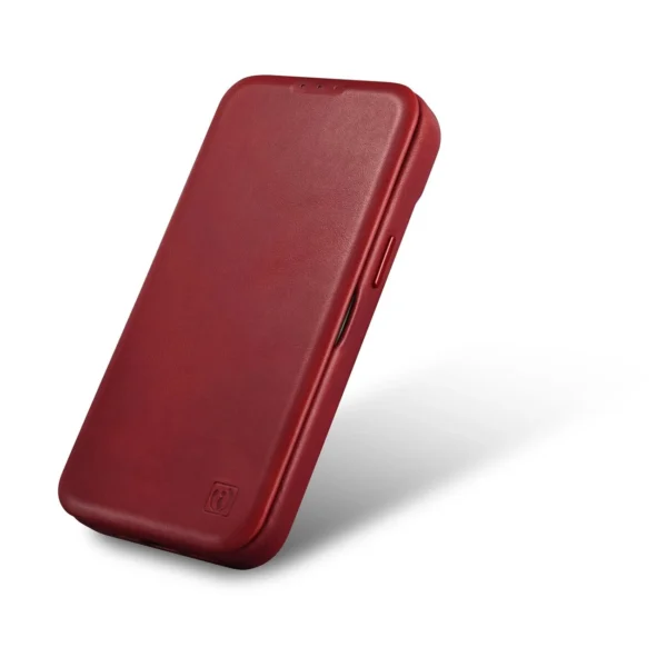 iCarer CE Oil Wax Premium Leather Folio Case iPhone 14 Plus Magnetic Flip Leather Folio Case MagSafe Red (AKI14220707-RD)eng