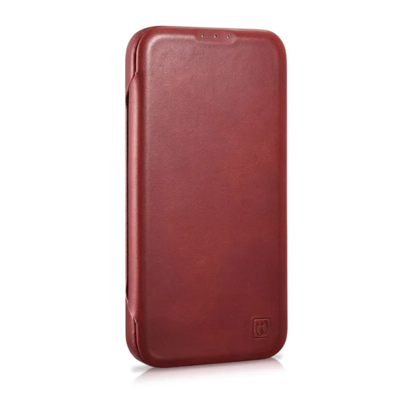 iCarer CE Oil Wax Premium Leather Folio Case iPhone 14 Plus Magnetic Flip Leather Folio Case MagSafe Red (AKI14220707-RD)eng