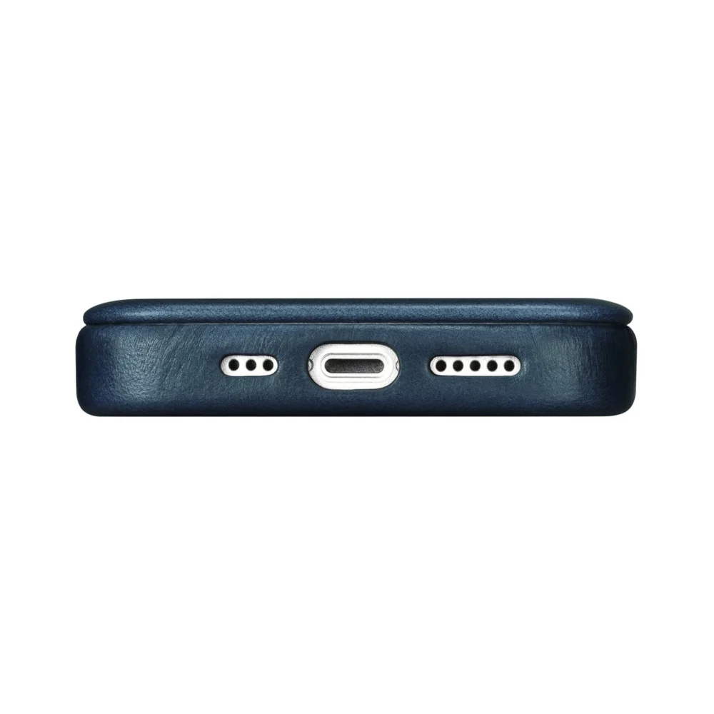 iCarer CE Oil Wax Premium Leather Folio Case Leather Case iPhone 14 Pro Max Magnetic Flip MagSafe Blue (AKI14220708-BU)eng