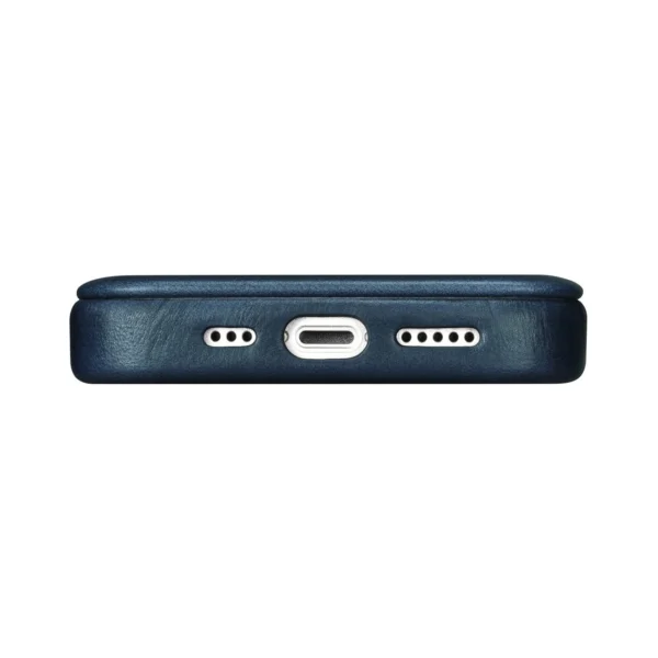iCarer CE Oil Wax Premium Leather Folio Case Leather Case iPhone 14 Pro Max Magnetic Flip MagSafe Blue (AKI14220708-BU)eng