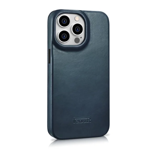iCarer CE Oil Wax Premium Leather Folio Case Leather Case iPhone 14 Pro Max Magnetic Flip MagSafe Blue (AKI14220708-BU)eng