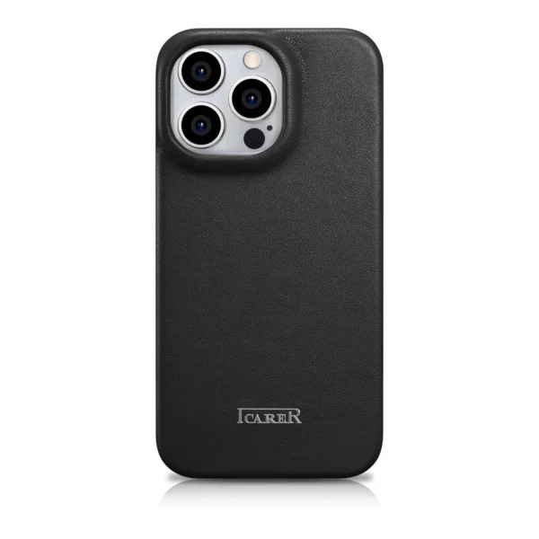iCarer CE Premium Leather Folio Case iPhone 14 Pro Magnetic Flip Leather Folio Case MagSafe black (WMI14220714-BK)eng