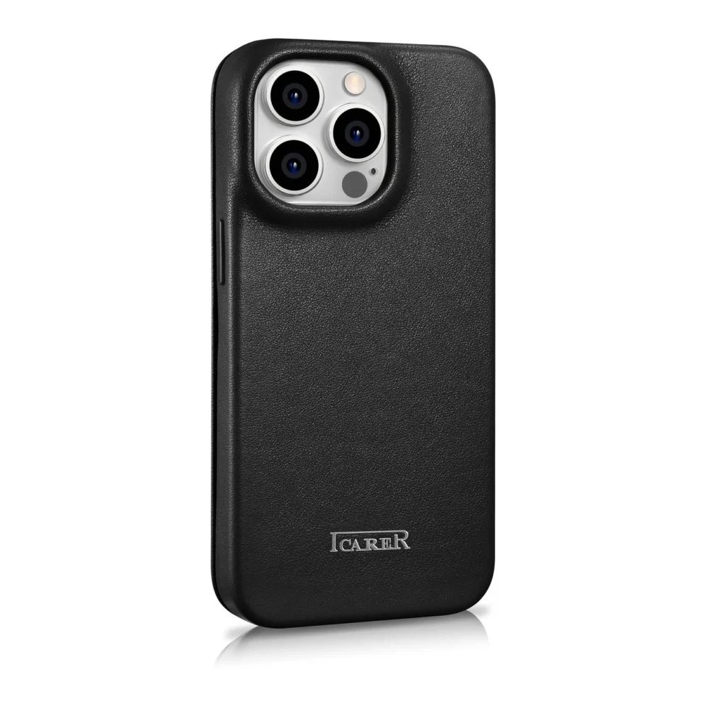 iCarer CE Premium Leather Folio Case iPhone 14 Pro Magnetic Flip Leather Folio Case MagSafe black (WMI14220714-BK)eng