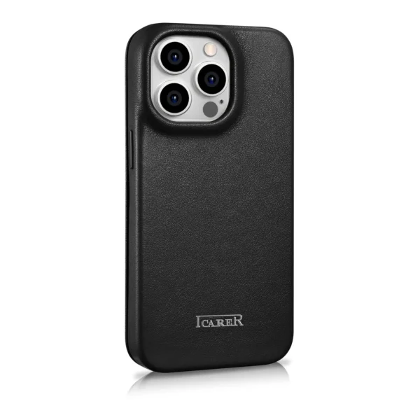 iCarer CE Premium Leather Folio Case iPhone 14 Pro Magnetic Flip Leather Folio Case MagSafe black (WMI14220714-BK)eng