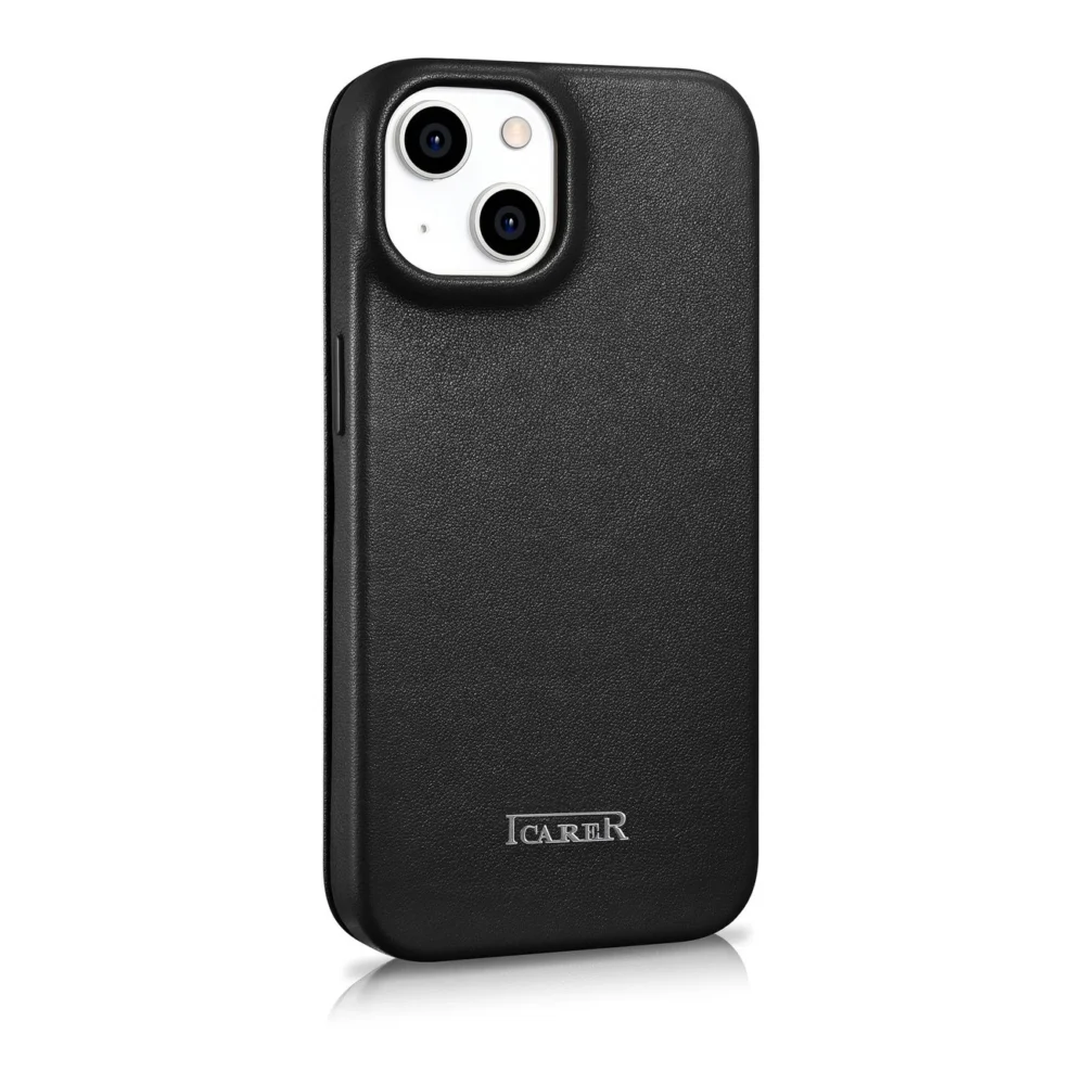 iCarer CE Premium Leather Folio Case iPhone 14 Plus Magnetic Flip Leather Folio Case MagSafe black (WMI14220715-BK)eng