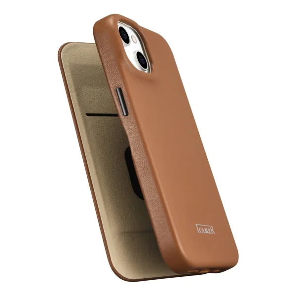 iCarer CE Premium Leather Folio Case iPhone 14 Plus Magnetic Flip Leather Folio Case MagSafe Brown (WMI14220715-BN)eng