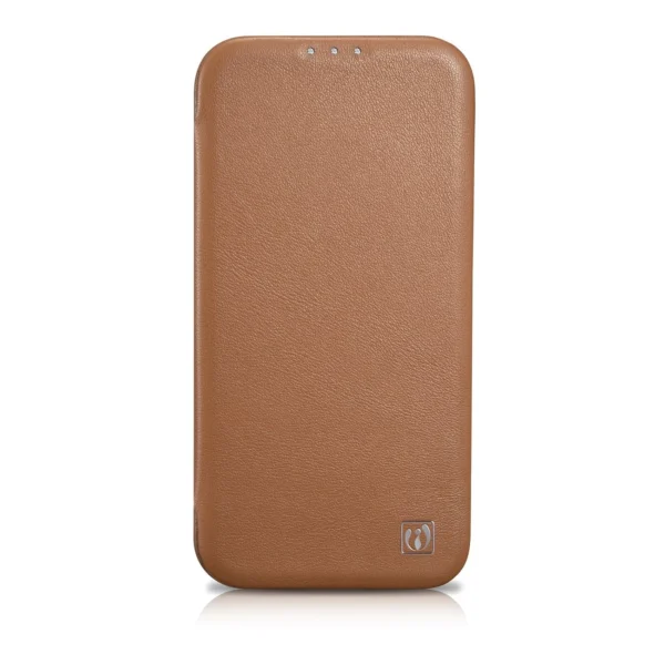 iCarer CE Premium Leather Folio Case iPhone 14 Plus Magnetic Flip Leather Folio Case MagSafe Brown (WMI14220715-BN)eng