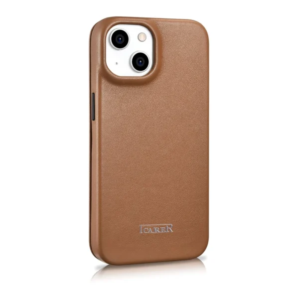 iCarer CE Premium Leather Folio Case iPhone 14 Plus Magnetic Flip Leather Folio Case MagSafe Brown (WMI14220715-BN)eng