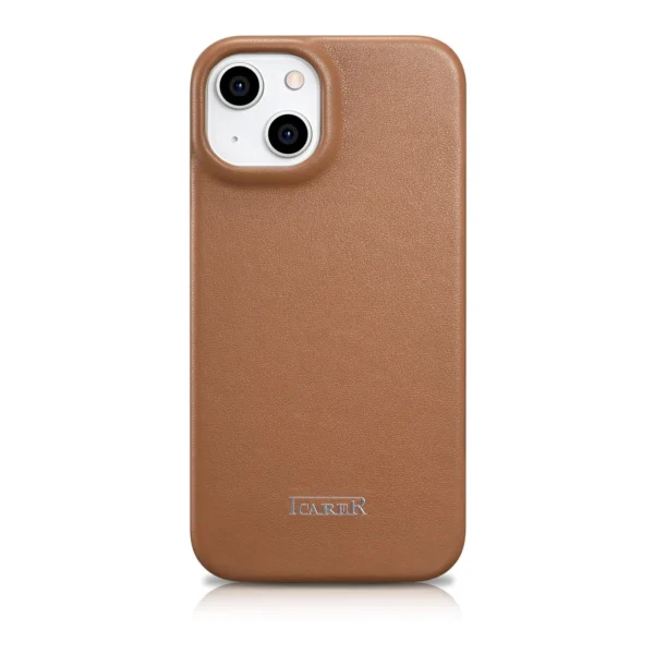 iCarer CE Premium Leather Folio Case iPhone 14 Plus Magnetic Flip Leather Folio Case MagSafe Brown (WMI14220715-BN)eng