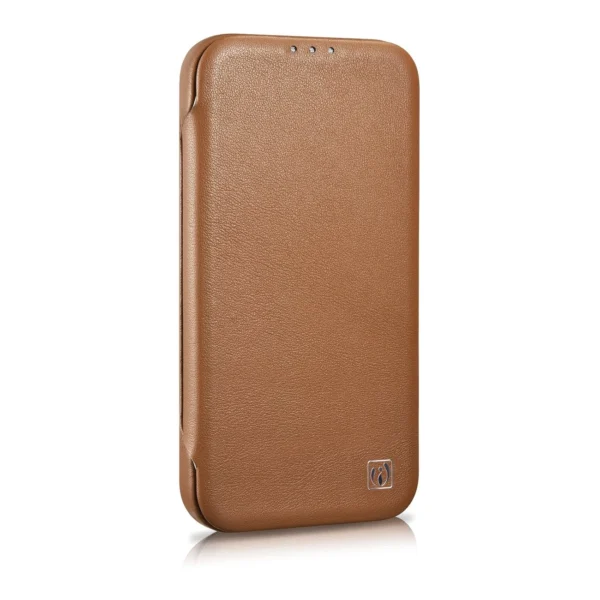 iCarer CE Premium Leather Folio Case iPhone 14 Plus Magnetic Flip Leather Folio Case MagSafe Brown (WMI14220715-BN)eng