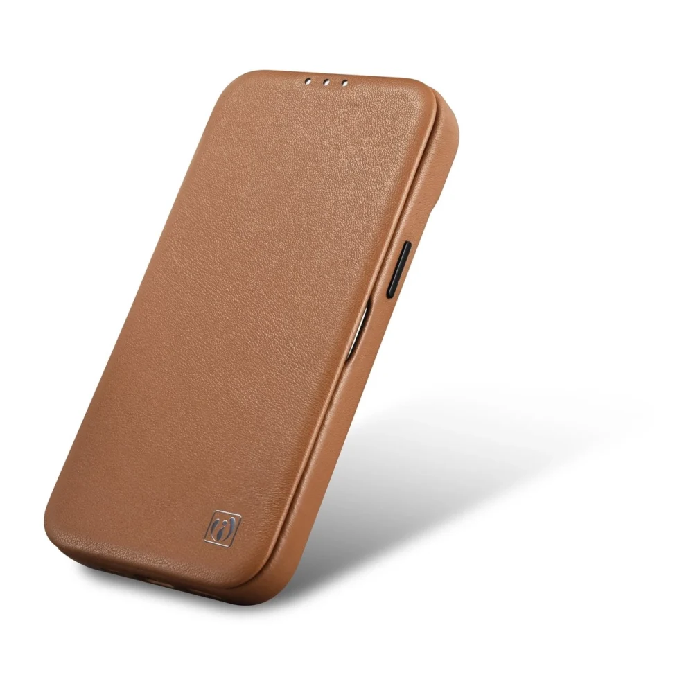iCarer CE Premium Leather Folio Case iPhone 14 Plus Magnetic Flip Leather Folio Case MagSafe Brown (WMI14220715-BN)eng